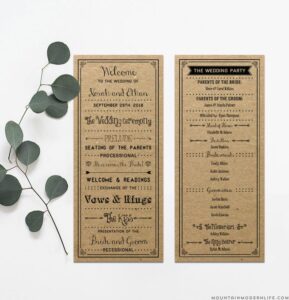 Vintage Inspired DIY Wedding Program