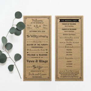 Vintage Inspired DIY Wedding Program