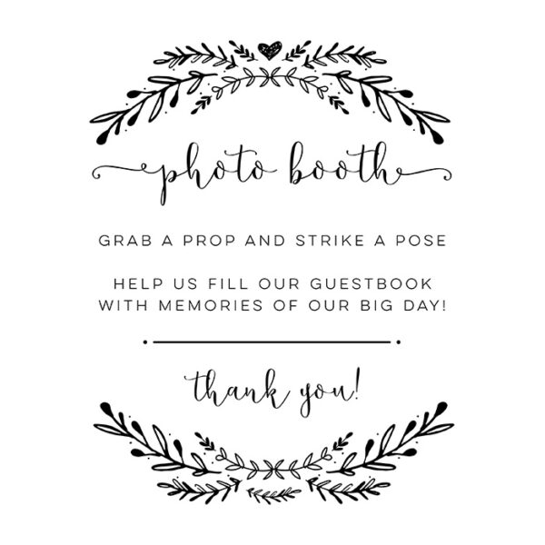 DIY Photo Booth Guestbook Printable Sign