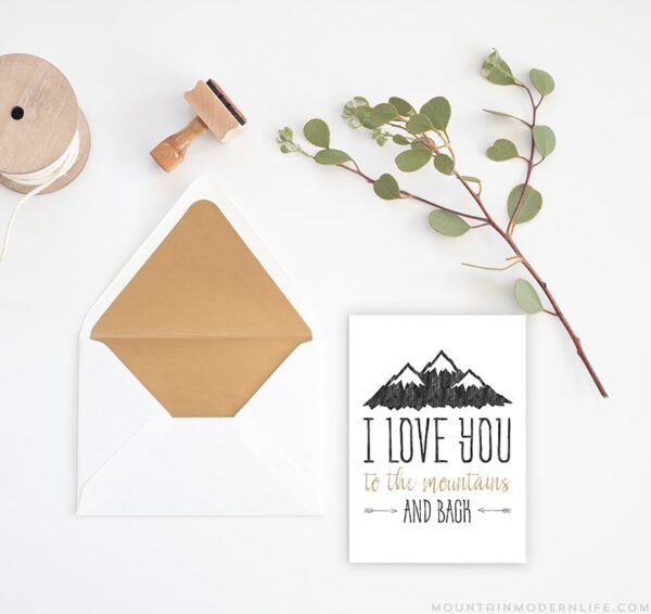 I love you to the Mountains and back Card