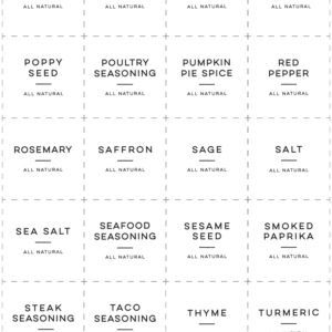 Printable All Natural Spice Labels - 1.8x1.8