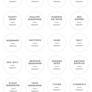 Printable Organic Spice Labels - 1.5" Circle