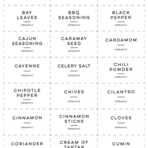Printable Organic Spice Labels - 2.25x1.25